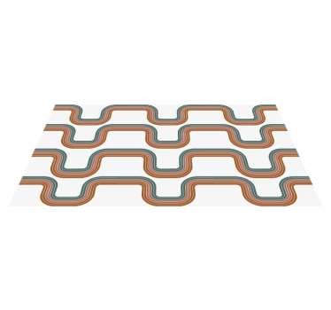 Tapis vinyle vintage vagues abstraites minimalistes - TenStickers