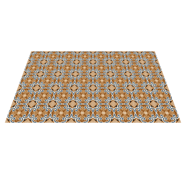 Tapis vinyle cuisine carreaux de style ciment brun - TenStickers
