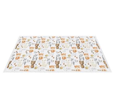Tapis vinyle pour enfants amis animaux heureux - TenStickers