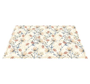 Tapis vinyle fleurs style chinoiserie - TenStickers