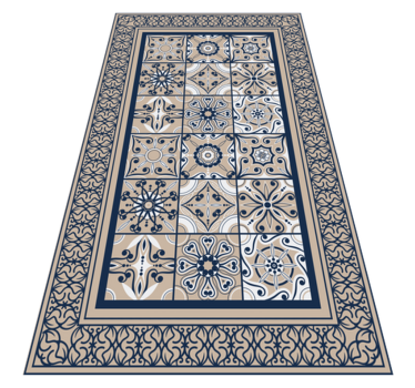 Tapis vinyle carreaux de ciment carrelage vintage marron - TenStickers