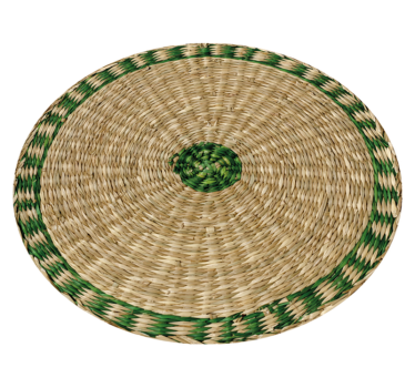 Tapis vinyle salon effet texture tissée forme ronde - TenStickers