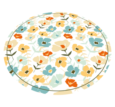 Tapis vinyle nature fleurs forme ronde - TenStickers