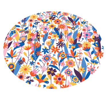 Tapis vinyle nature fleurs multicolores - TenStickers