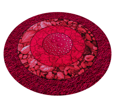 Tapis vinyle rond pour salon effet textures magenta - TenStickers