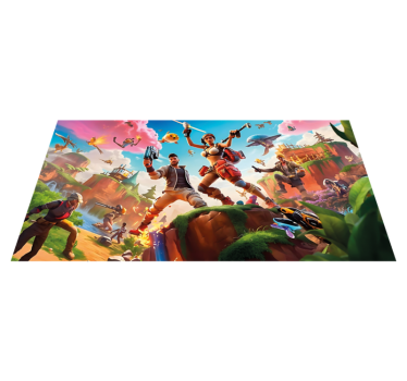 Tapis vinyle chambre personnages jeux vidéo en action - TenStickers