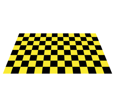 Tapis vinyle géométrique damier jaune et noir - TenStickers