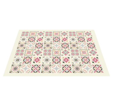 Tapis vinyle salon effet carreaux de ciment Nicolle - TenStickers