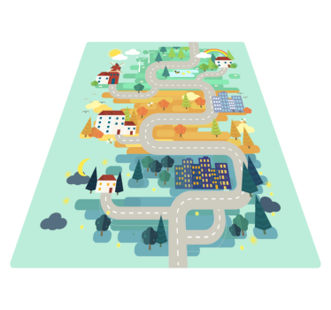 Tapis vinyle chambre enfant routes pour jouer - TenStickers