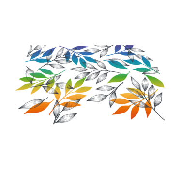 Tapis vinyle feuilles couleurs arc-en-ciel - TenStickers