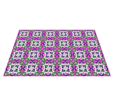 Tapis vinyle rétro carrelage hydraulique rose - TenStickers