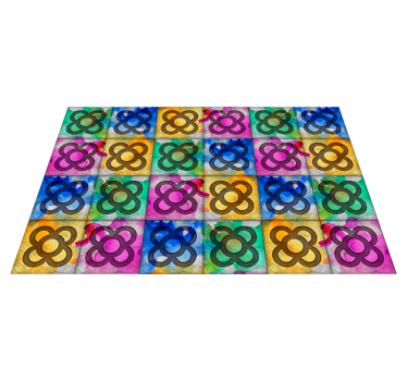 Tapis vinyle rétro carrelage panot coloré - TenStickers