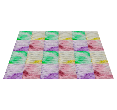 Tapis vinyle salon pavés des Ramblas colorés - TenStickers