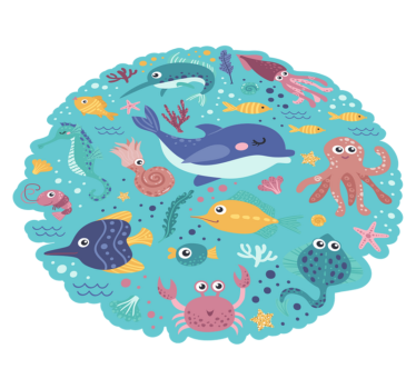 Tapis vinyle illustrations de poissons - TenStickers