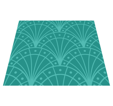 Tapis vinyle turquoise style demi-cercles - TenStickers