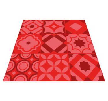 Tapis vinyle cuisine carreaux rouges - TenStickers
