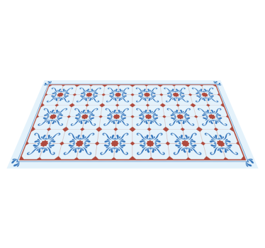 Tapis vinyle carreaux de ciment tuile ornementale - TenStickers