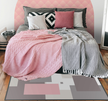 Tapis vinyle salon composition carrée abstraite - TenStickers