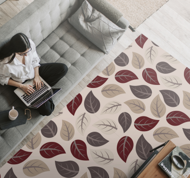 tapis salon vinyle de feuilles dautomne - TenStickers