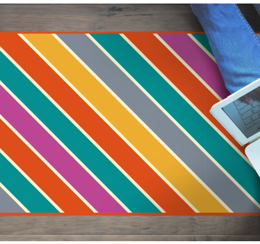 Tapis vinyle salon surface rayée colorée - TenStickers