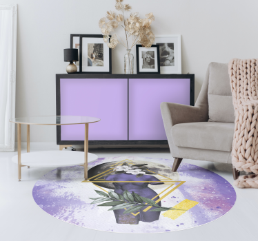 Tapis vinyle motif collage digital couleur lavande - TenStickers