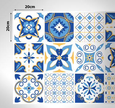 Tapis vinyle carreaux de ciment inspiration céramique - TenStickers