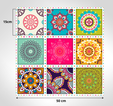 Tapis de vinyle de chambre de carreaux marocains colorés - TenStickers