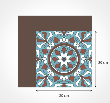 Tapis vinyle cuisine carreaux de ciment turquoise arabe - TenStickers
