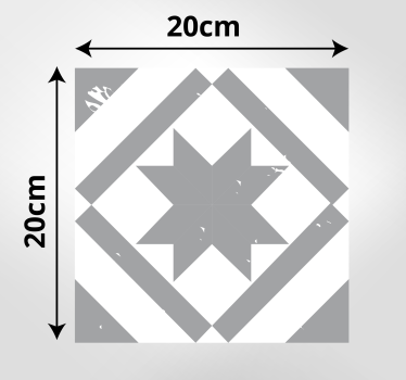 Tapis mosaique vinyle carreaux à motifs étoilés - TenStickers