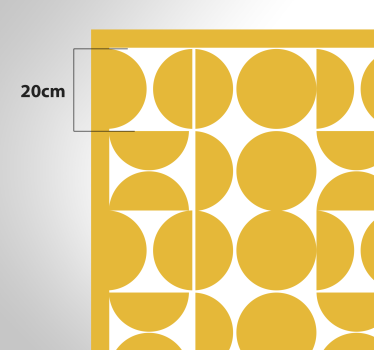Tapis vinyle géométrique demi-cercles jaunes - TenStickers