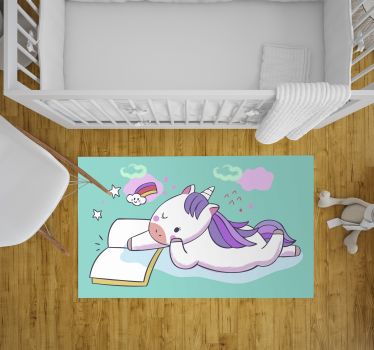Tapis vinyle pour enfants lecture de licorne - TenStickers