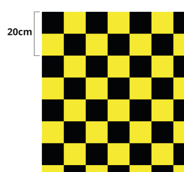 Tapis vinyle géométrique damier jaune et noir - TenStickers