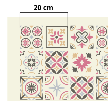 Tapis vinyle salon effet carreaux de ciment Nicolle - TenStickers