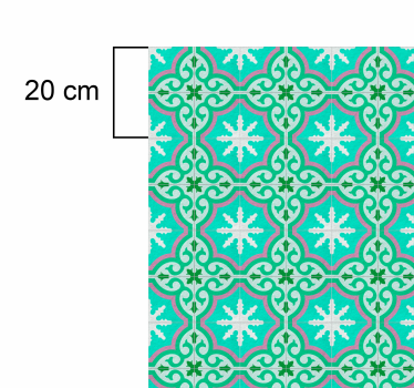 Tapis vinyle rétro carrelage hydraulique vert - TenStickers