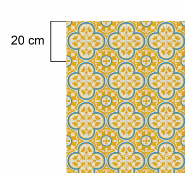 Tapis vinyle rétro carrelage hydraulique jaune - TenStickers