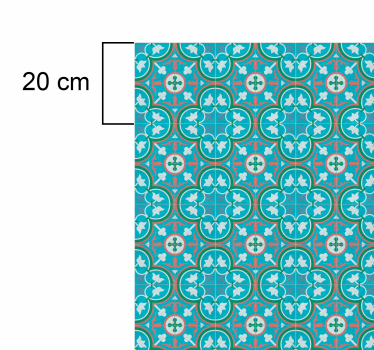 Tapis vinyle rétro carrelage hydraulique bleu  - TenStickers