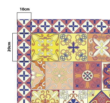 tapis vinyle carreaux de ciment Mexicain - TenStickers