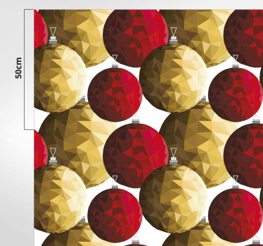 Tapis vinyle noël boules dorées et rouges - TenStickers