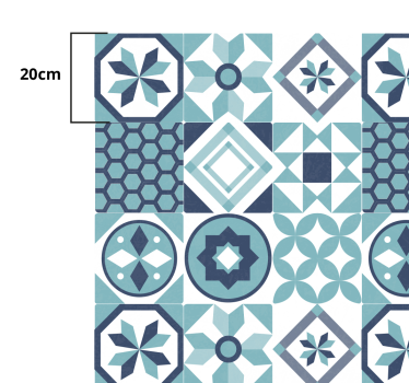 Tapis mosaique vinyle inspiration carreaux mosaïque - TenStickers