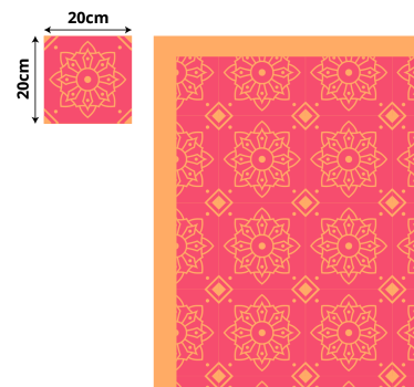 Tapis vinyle salon carreaux roses sophistiqués - TenStickers