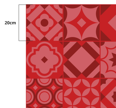Tapis vinyle cuisine carreaux rouges - TenStickers