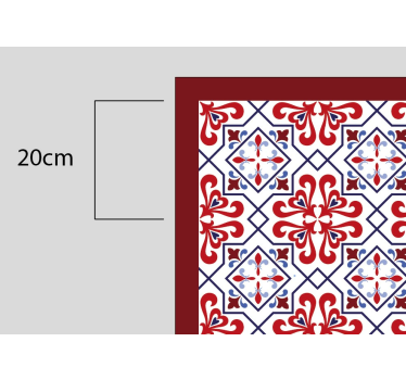 Tapis vinyle carreaux de ciment rouge bleu - TenStickers