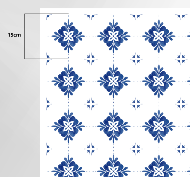 Tapis vinyle carreaux de ciment motif floral céramique - TenStickers