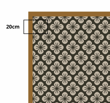 Tapis vinyle cuisine motif floral tons bruns - TenStickers