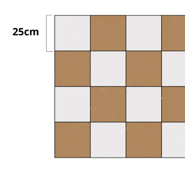 Tapis vinyle cuisine carreaux de ciment damier blanc et brun - TenStickers