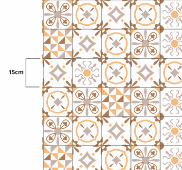 Tapis vinyle carreaux de ciment à motifs orné - TenStickers
