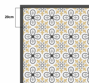 Tapis vinyle cuisine moderne floral antique - TenStickers