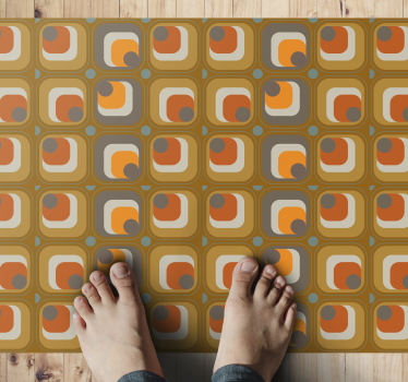 Tapis vinyle vintage blocs de couleurs rétro - TenStickers