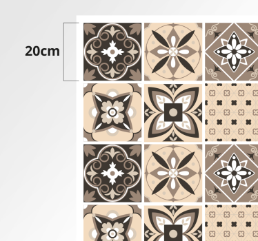 Tapis vinyle carreaux de ciment classiques marron - TenStickers