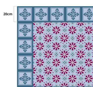 Tapis vinyle carreaux de ciment carrelage à motifs ornés - TenStickers
